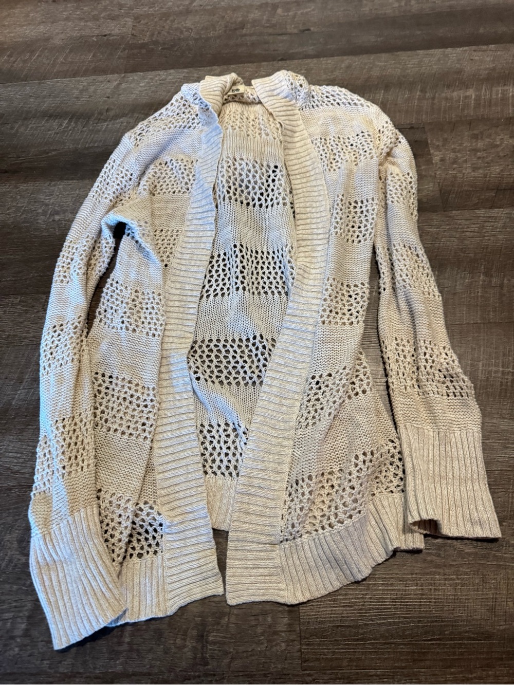 Roxy Cream Knit Hooded Cardigan Sweater